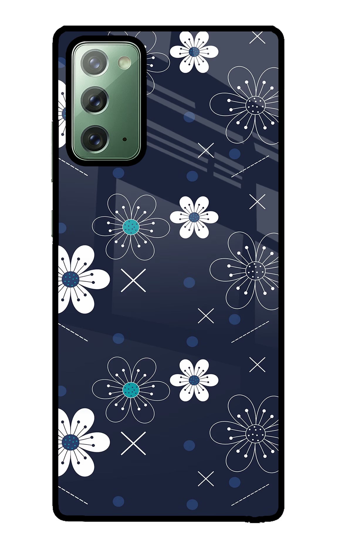 Flowers Samsung Note 20 Glass Case Back Cover by Casekaro
