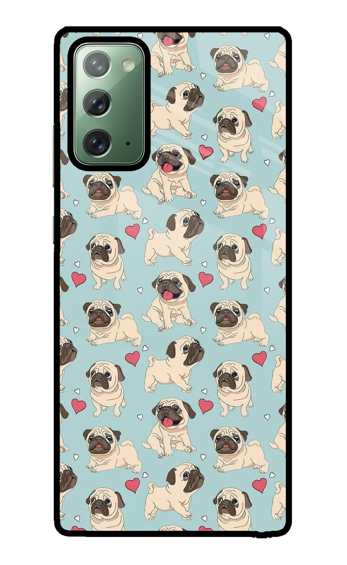 Pug Dog Samsung Note 20 Glass Case Back Cover by Casekaro