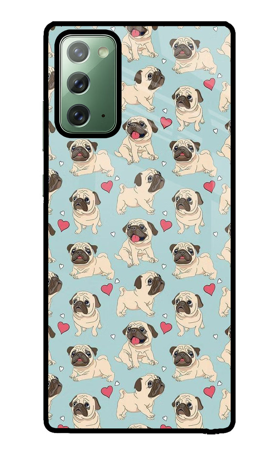 Pug Dog Samsung Note 20 Back Cover, Glass case