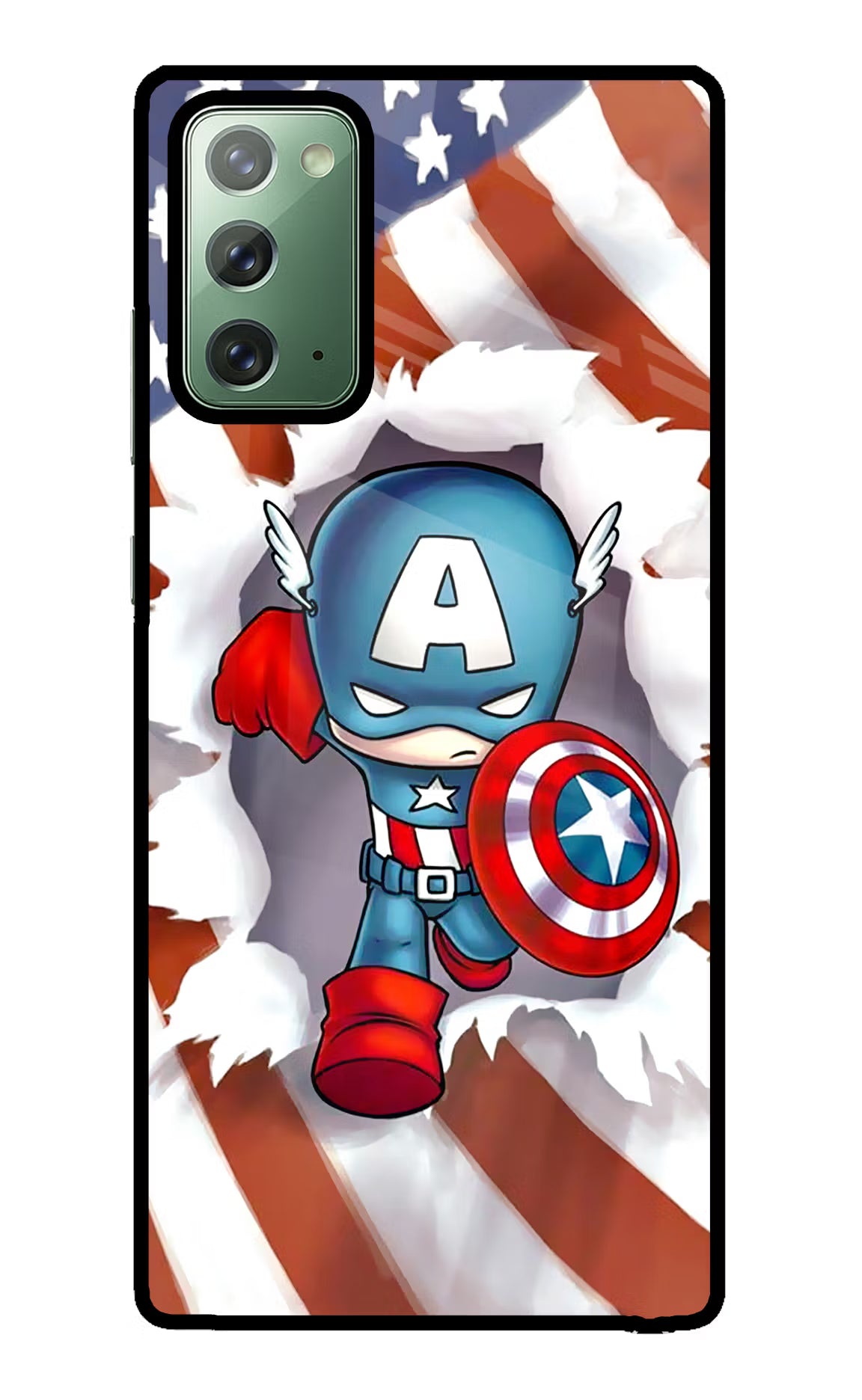 Captain America Samsung Note 20 Glass Case Back Cover by Casekaro