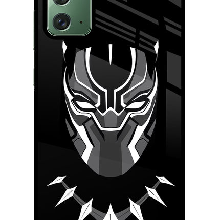 Black Panther Samsung Note 20 Glass Case Back Cover by Casekaro