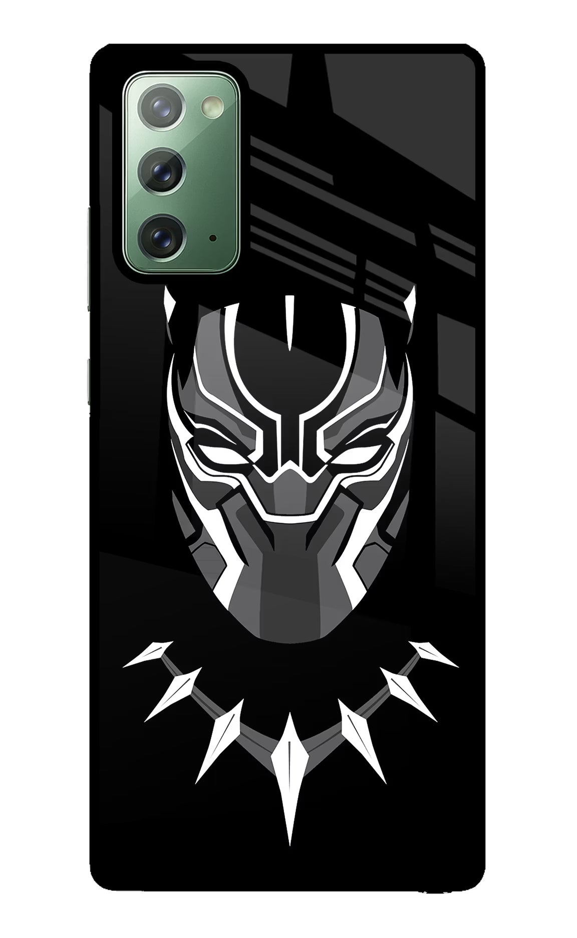 Black Panther Samsung Note 20 Glass Case Back Cover by Casekaro
