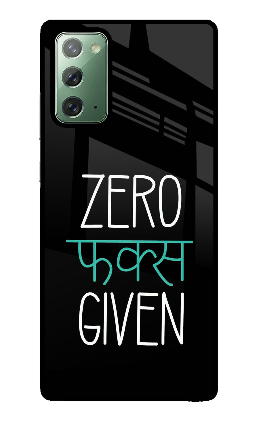 Zero Fucks Given Samsung Note 20 Back Cover, Glass case