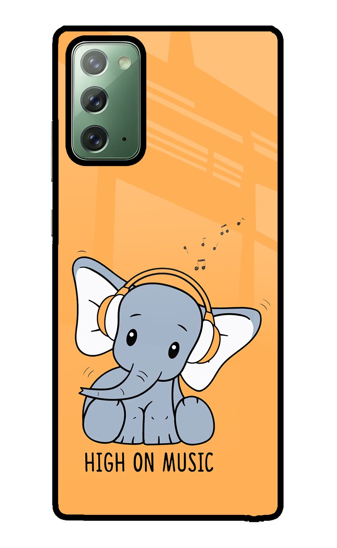 High On Music Samsung Note 20 Glass Case Back Cover by Casekaro