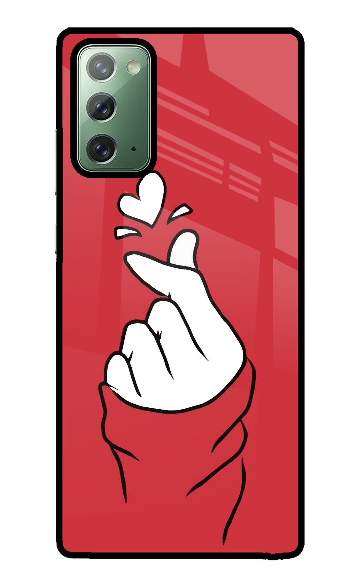 Korean Love Sign Samsung Note 20 Glass Case Back Cover by Casekaro