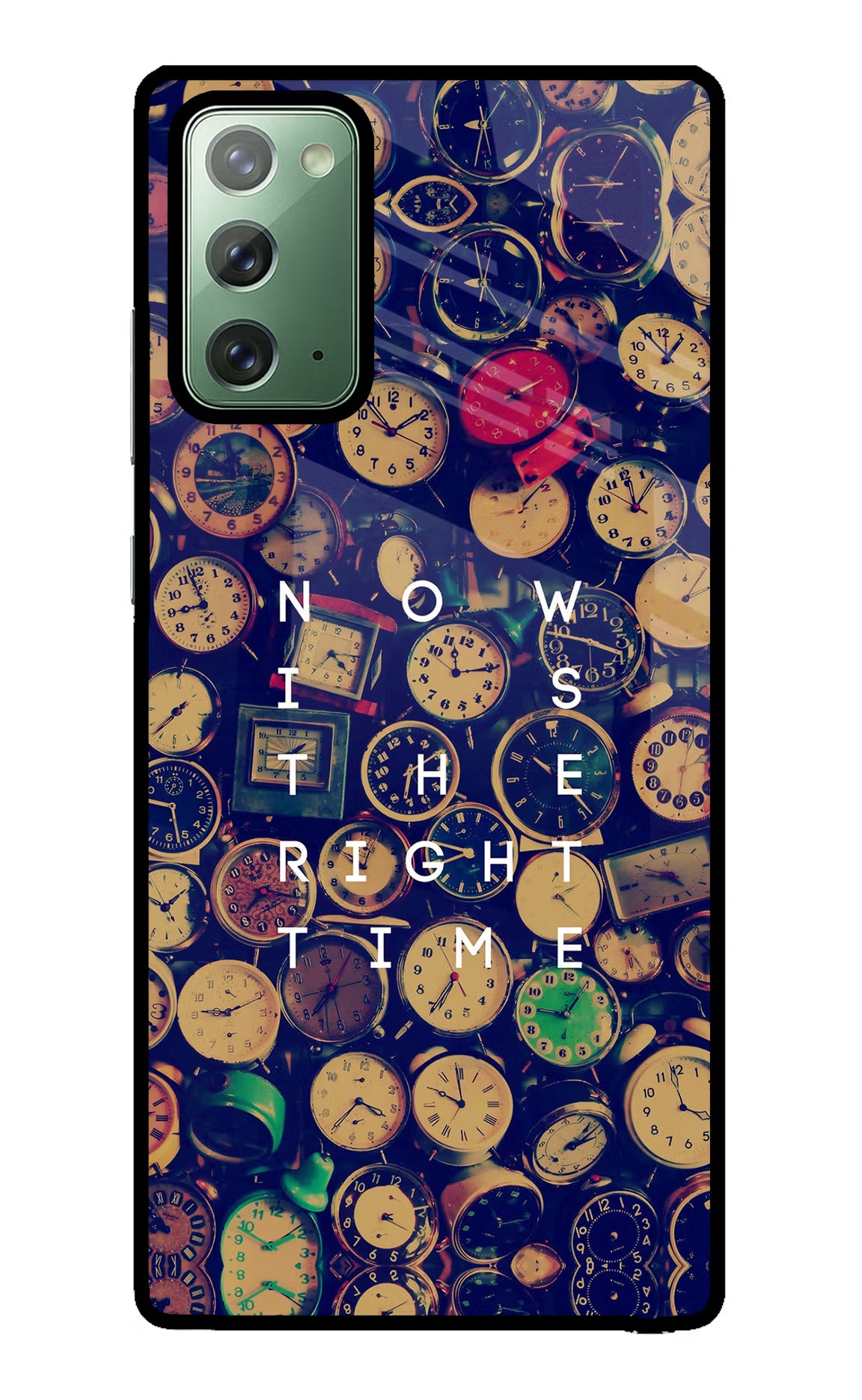 Now is the Right Time Quote Samsung Note 20 Glass Case Back Cover by Casekaro