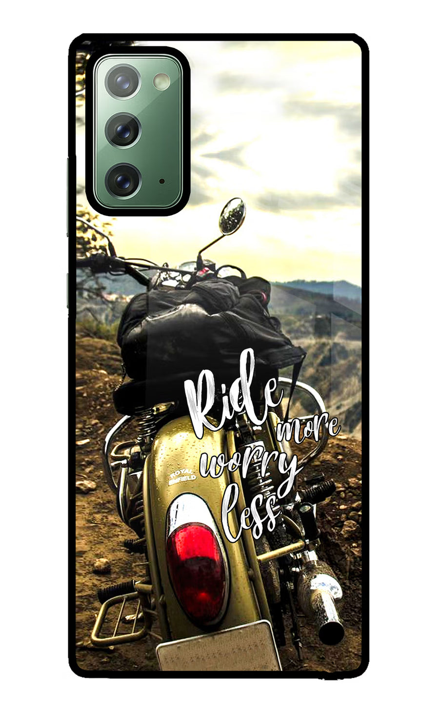 Ride More Worry Less Samsung Note 20 Back Cover, Glass case
