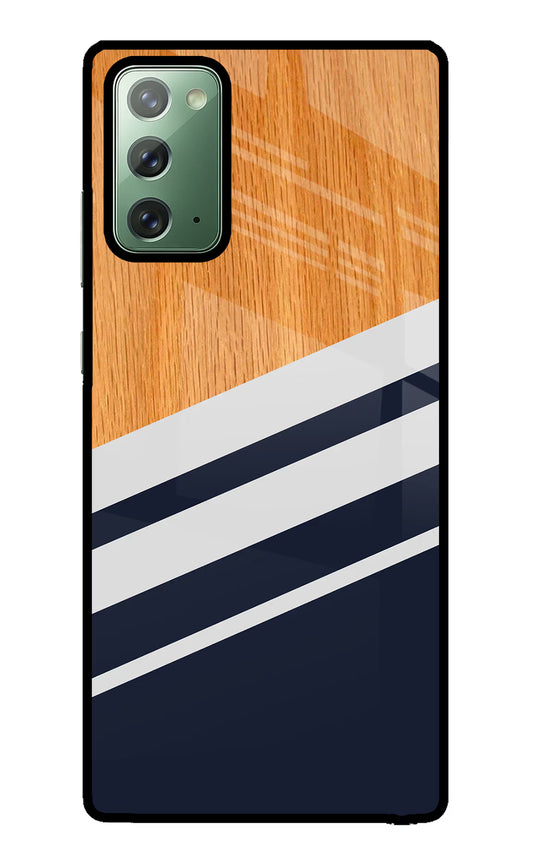 Blue and white wooden Samsung Note 20 Glass Case