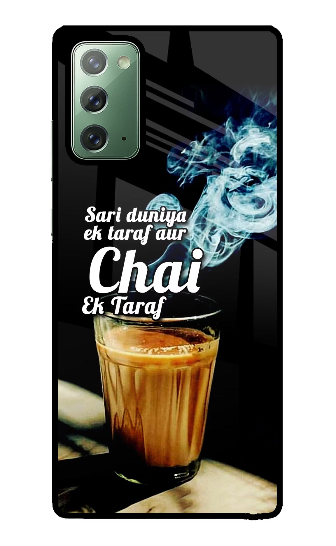 Chai Ek Taraf Quote Samsung Note 20 Glass Case Back Cover by Casekaro
