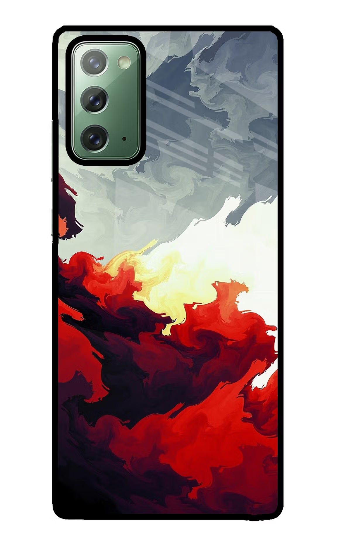 Fire Cloud Samsung Note 20 Glass Case Back Cover by Casekaro
