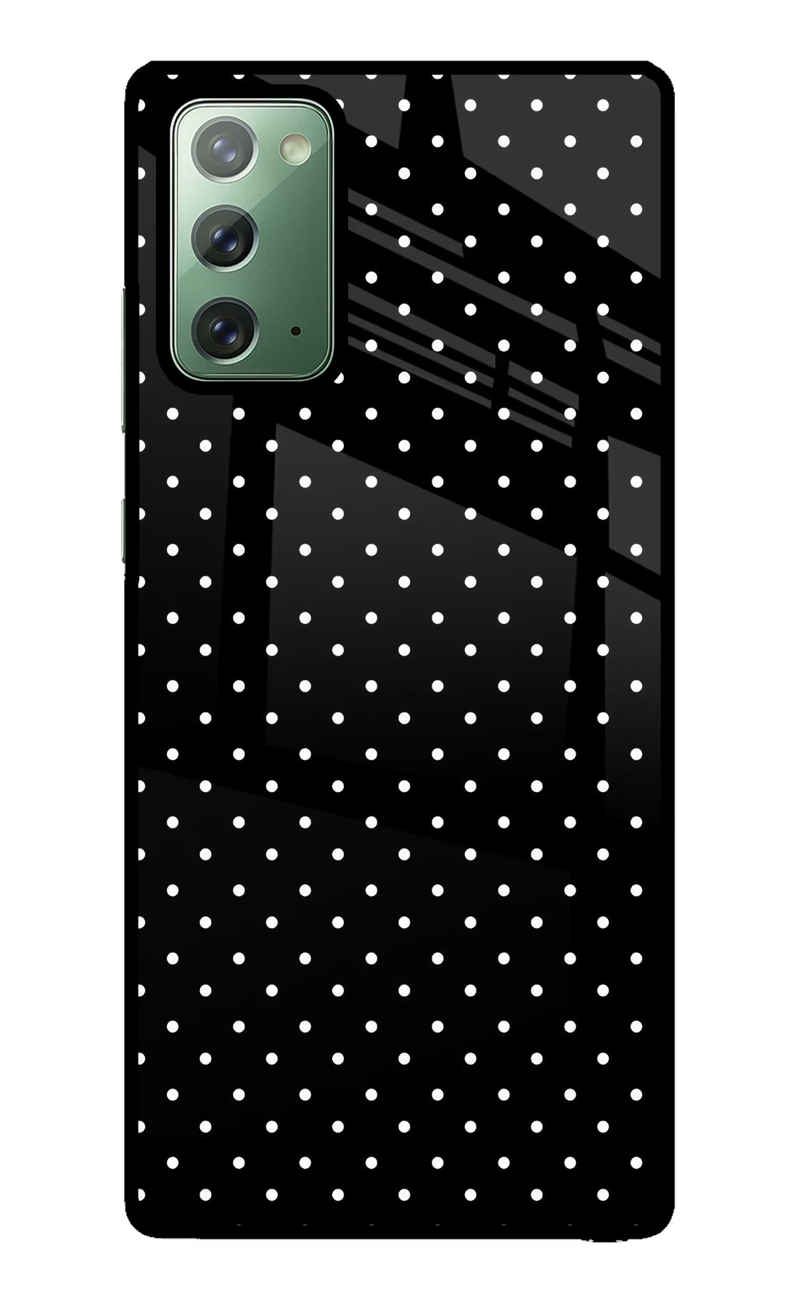 White Dots Samsung Note 20 Glass Case Back Cover by Casekaro