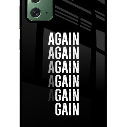 Again Again Gain Samsung Note 20 Glass Case Back Cover by Casekaro