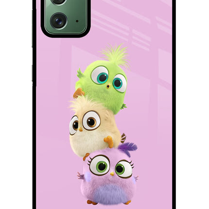 Cute Little Birds Samsung Note 20 Glass Case Back Cover by Casekaro