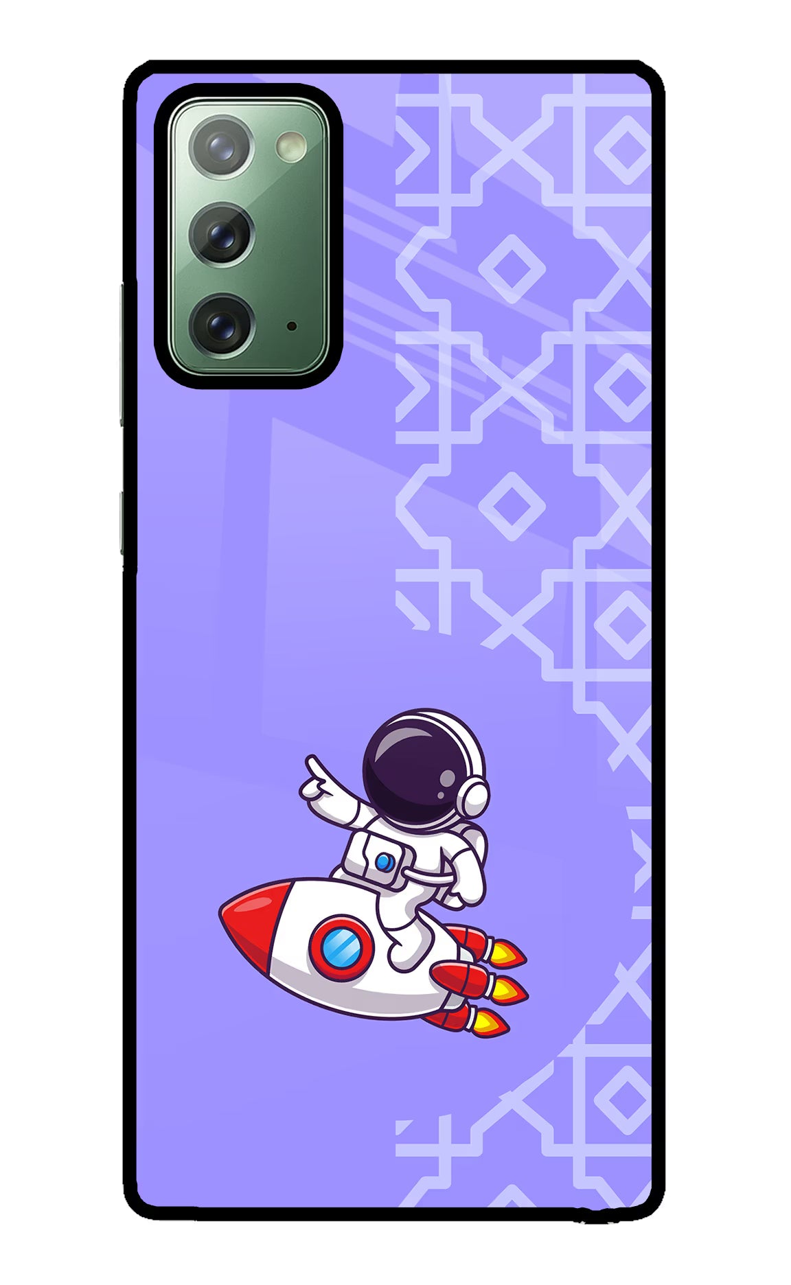 Cute Astronaut Samsung Note 20 Glass Case Back Cover by Casekaro