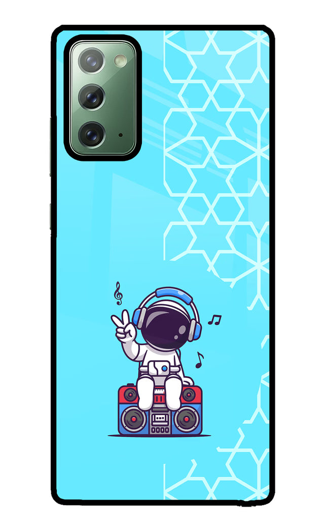 Cute Astronaut Chilling Samsung Note 20 Glass Case