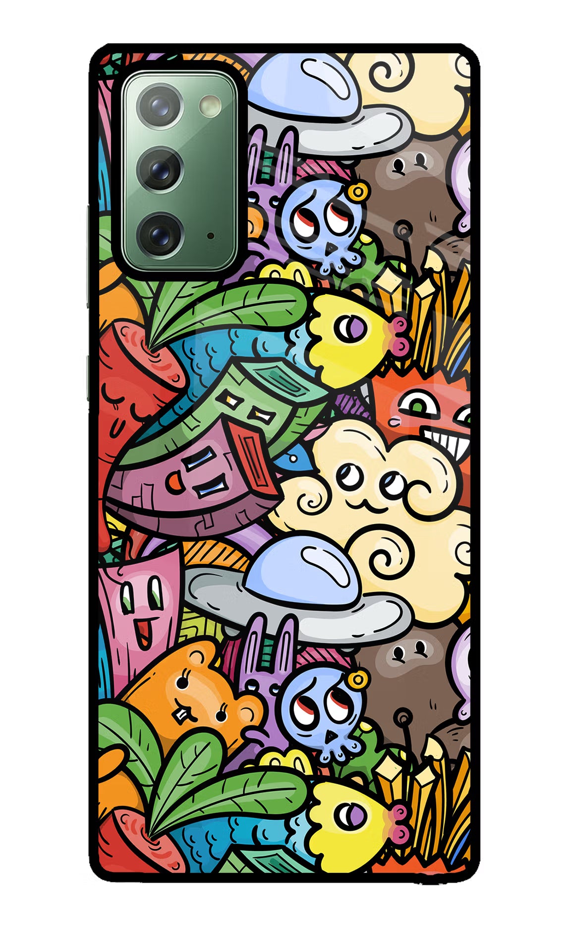Veggie Doodle Samsung Note 20 Glass Case Back Cover by Casekaro