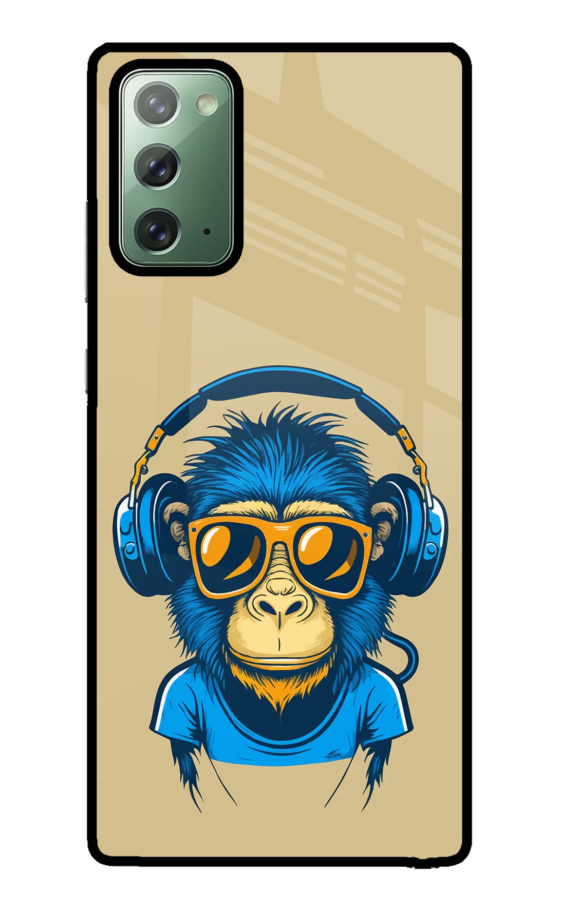 Monkey Headphone Samsung Note 20 Glass Case Back Cover by Casekaro