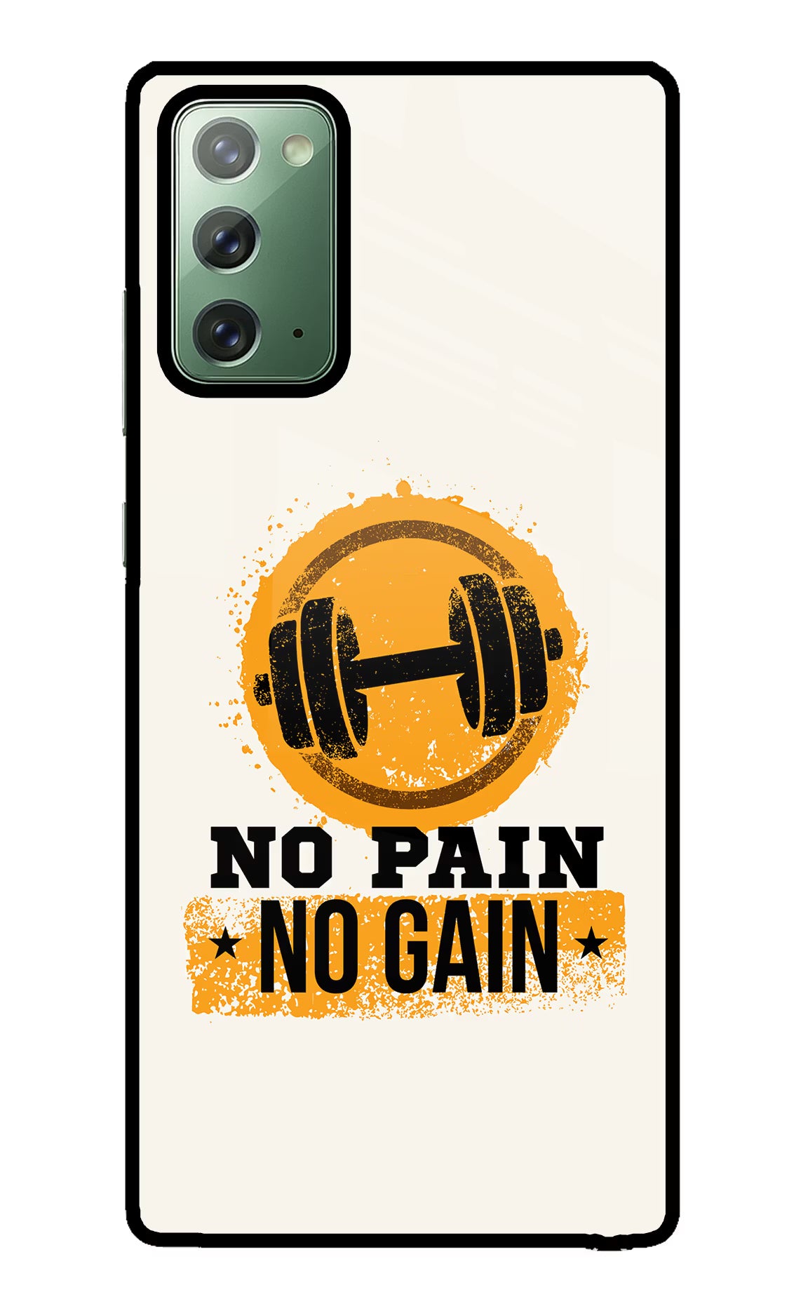 No Pain No Gain Samsung Note 20 Glass Case Back Cover by Casekaro