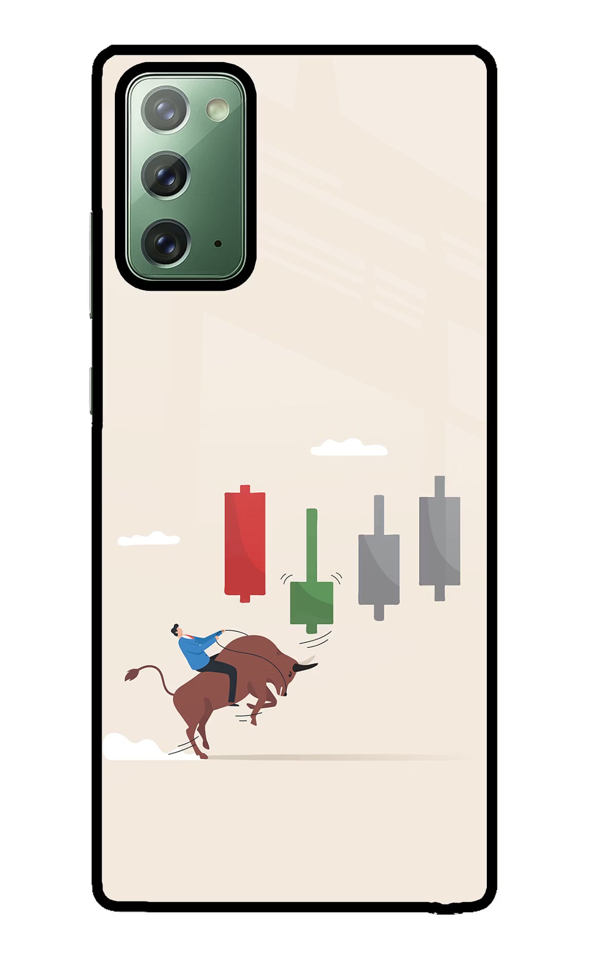 Bull Trading Momentum Samsung Note 20 Glass Case Back Cover by Casekaro