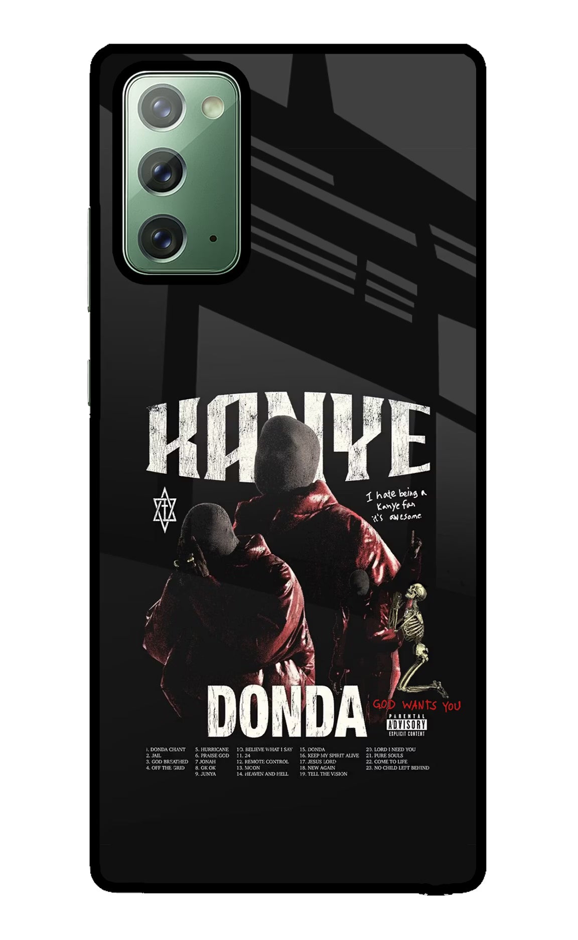 Donda Kanye West Samsung Note 20 Glass Case Back Cover by Casekaro