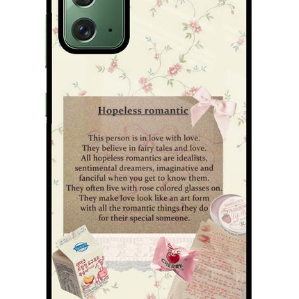 Hopeless Romantic Samsung Note 20 Glass Case Back Cover by Casekaro