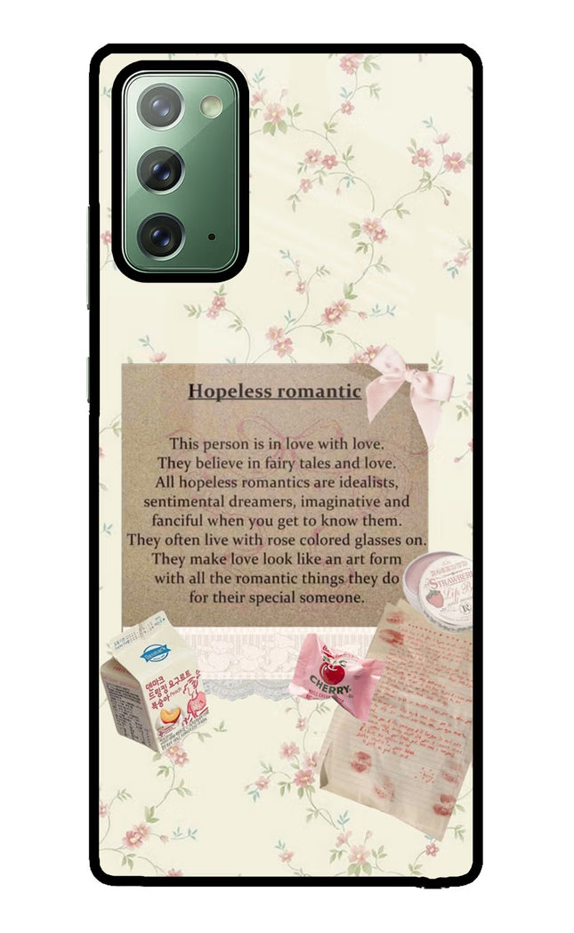 Hopeless Romantic Samsung Note 20 Glass Case