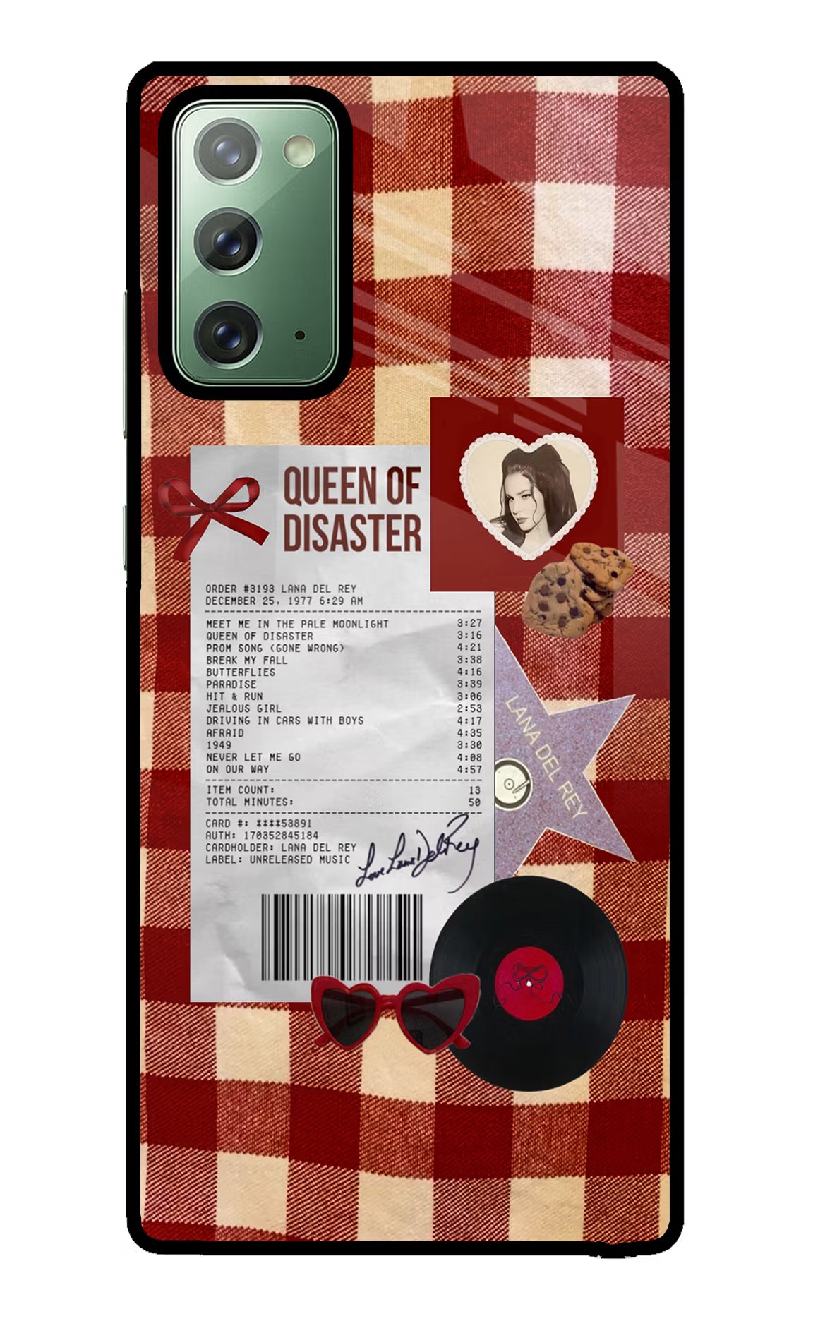 Queen of Disaster Samsung Note 20 Glass Case Back Cover by Casekaro