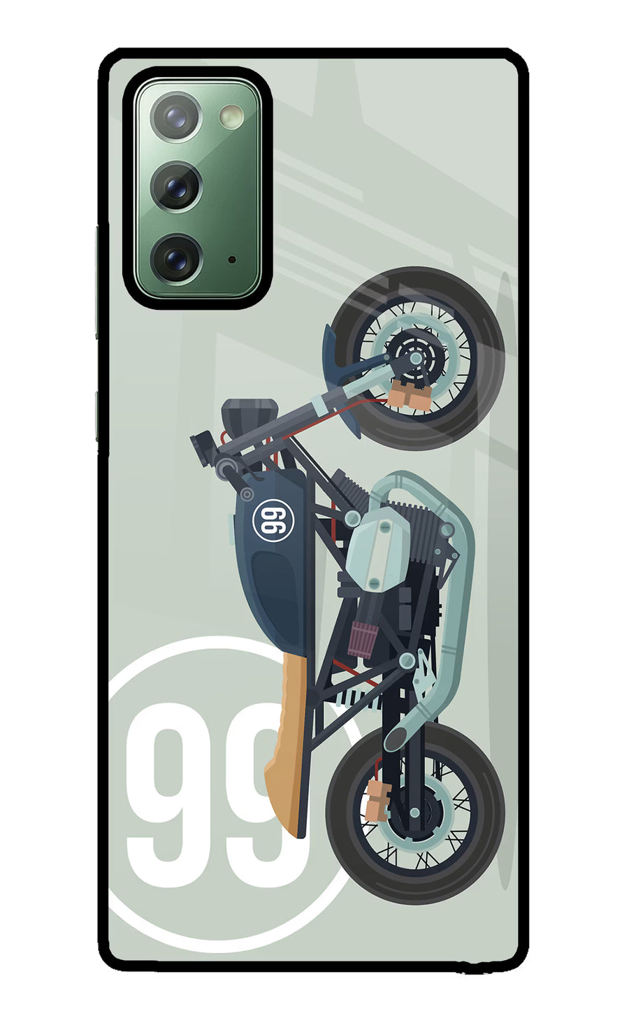 Classic Cafe Racer 99 Samsung Note 20 Back Cover, Glass case