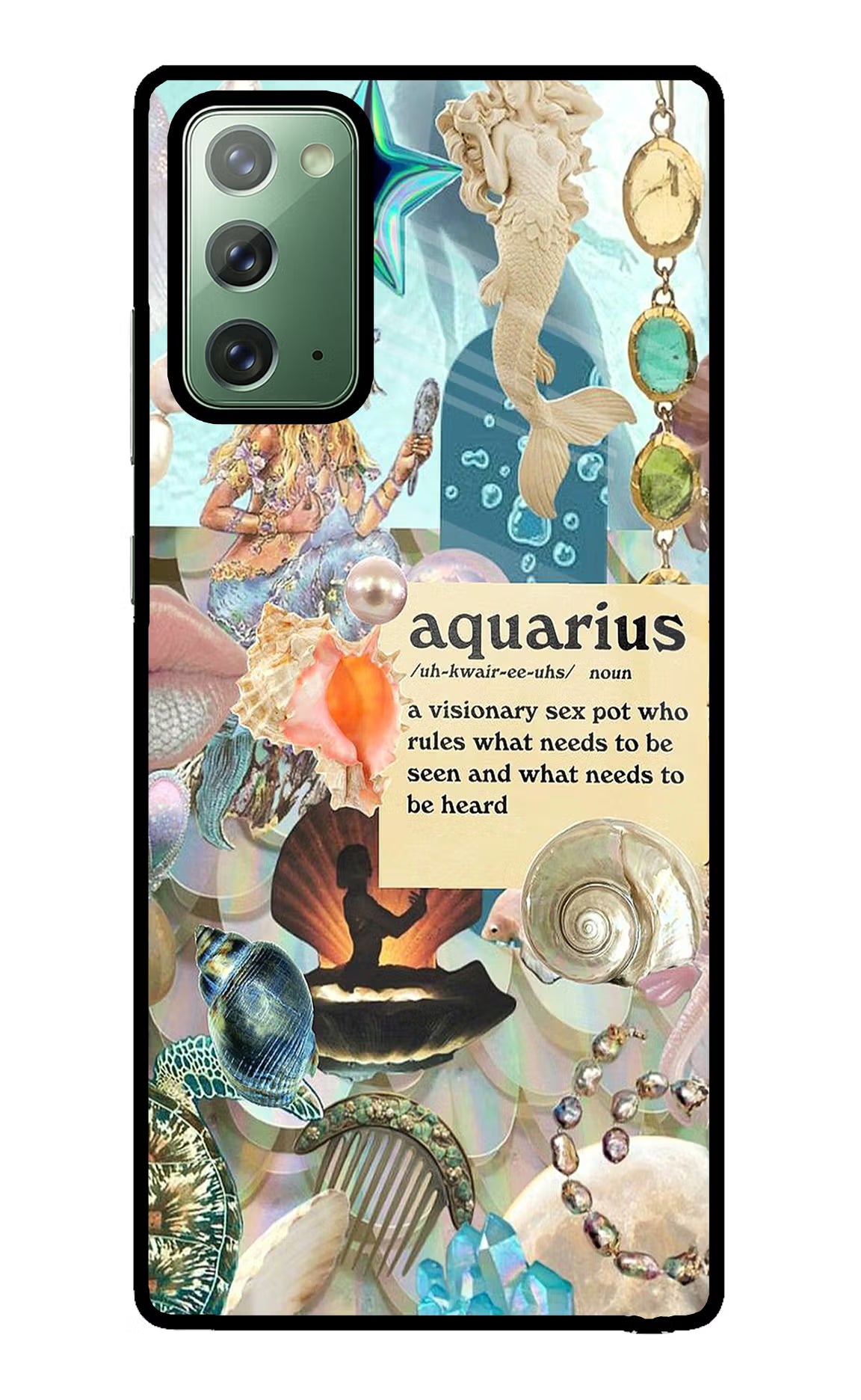 Aquarius Zodiac Samsung Note 20 Glass Case Back Cover by Casekaro