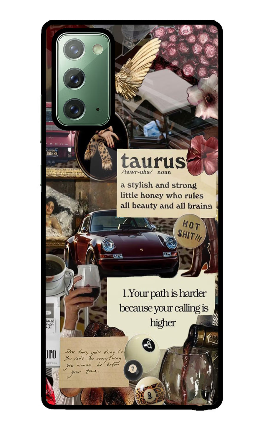 Taurus Zodiac Samsung Note 20 Back Cover, Glass case