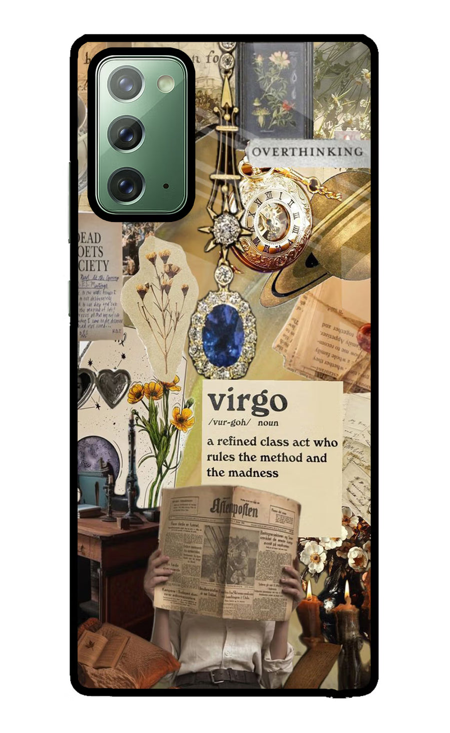Virgo Zodiac Samsung Note 20 Back Cover, Glass case