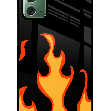 Fired Up – Black Samsung Note 20 Glass Case Back Cover by Casekaro