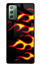 Side Sweep Flames Samsung Note 20 Glass Case
