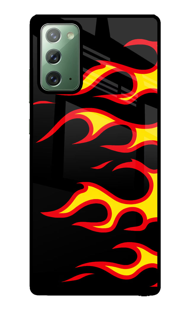 Side Sweep Flames Samsung Note 20 Glass Case