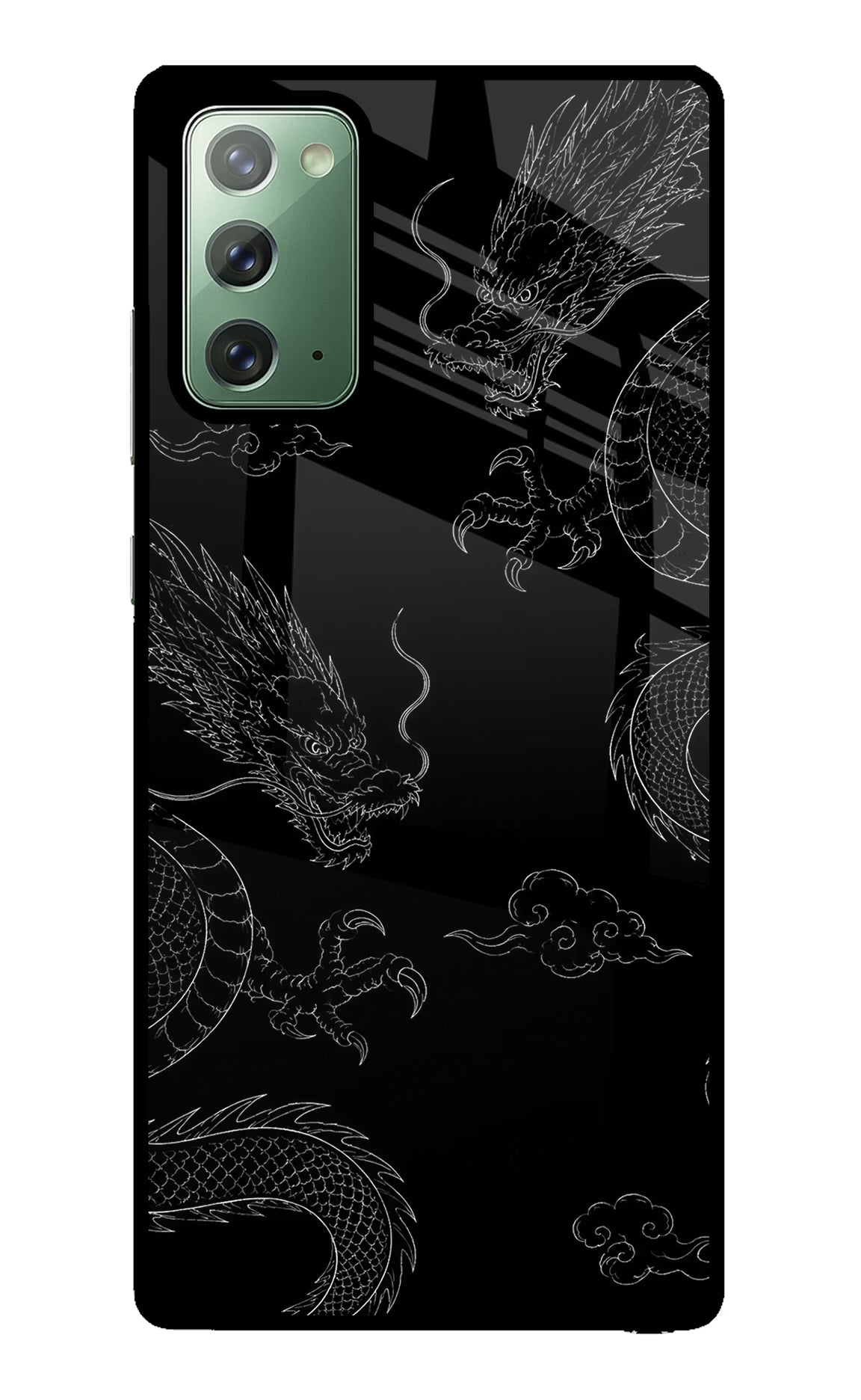 Twin Dragons Samsung Note 20 Glass Case Back Cover by Casekaro