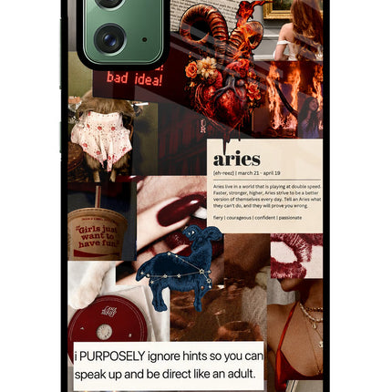 Zodiac Aries Samsung Note 20 Glass Case