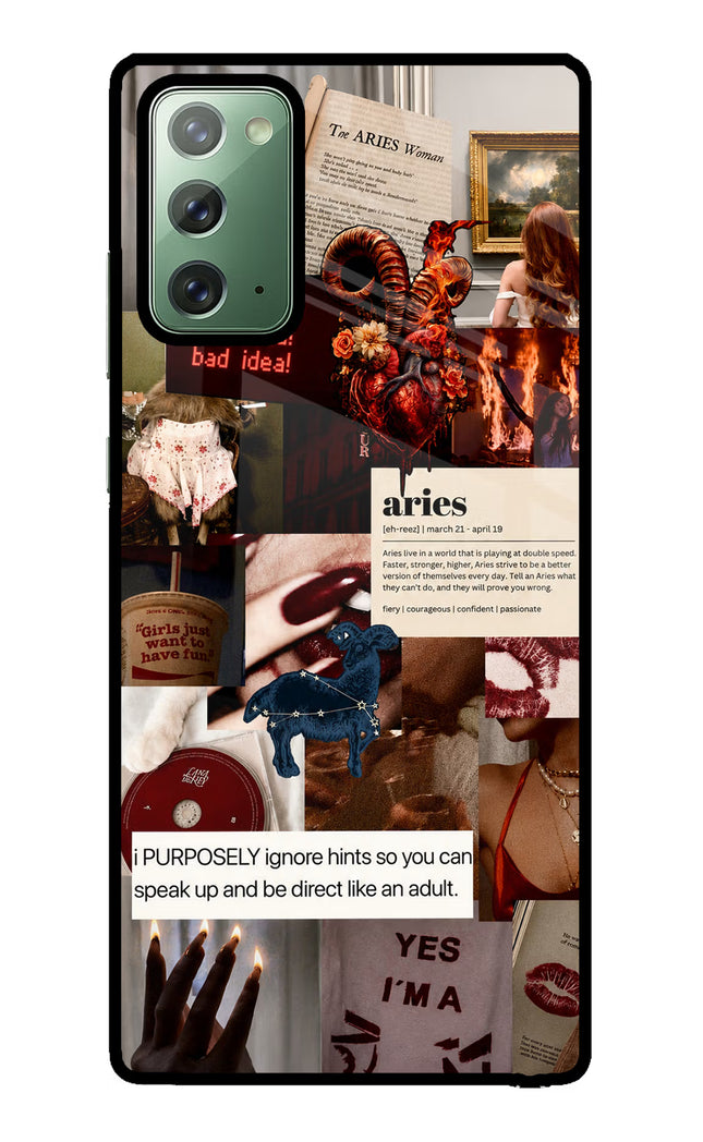 Zodiac Aries Samsung Note 20 Glass Case