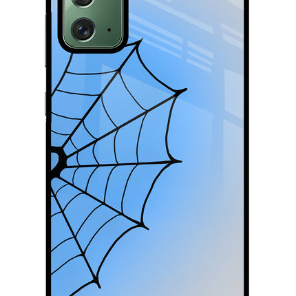 Blue Web Samsung Note 20 Glass Case Back Cover by Casekaro