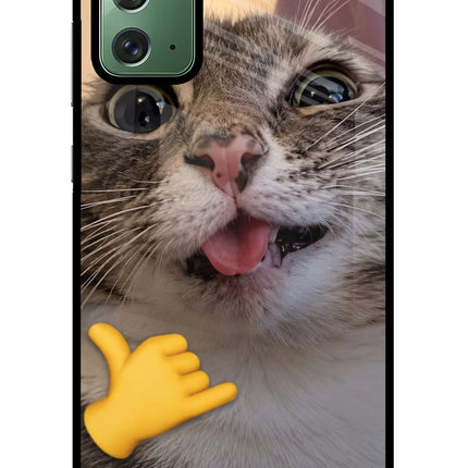 Silly Cat Call Samsung Note 20 Glass Case