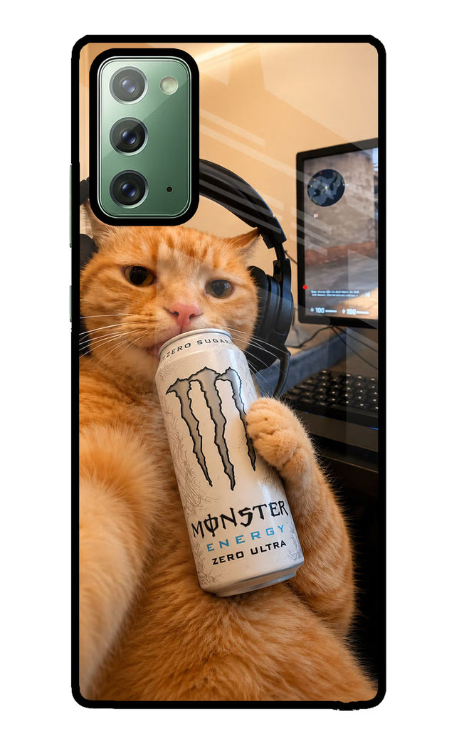 Gamer Cat Energy Samsung Note 20 Glass Case