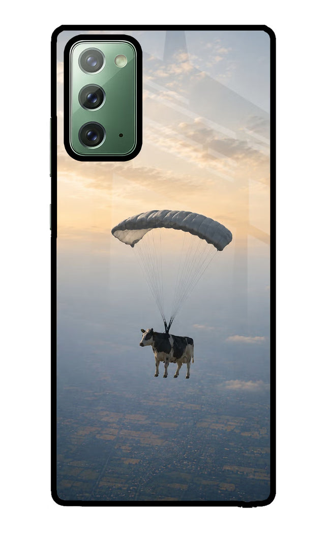 Skydiving Cow Samsung Note 20 Glass Case