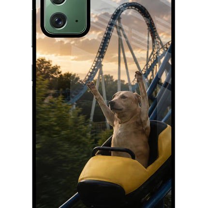 Rollercoaster Dog Samsung Note 20 Glass Case
