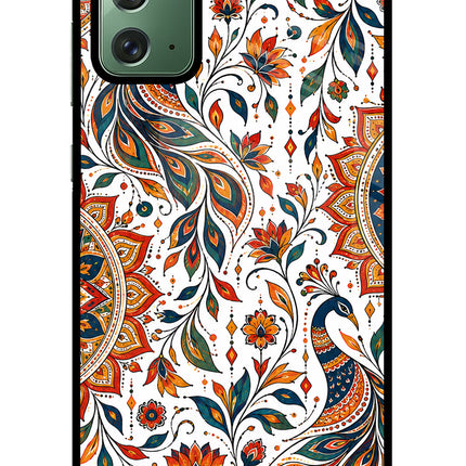 White Mayura Samsung Note 20 Glass Case