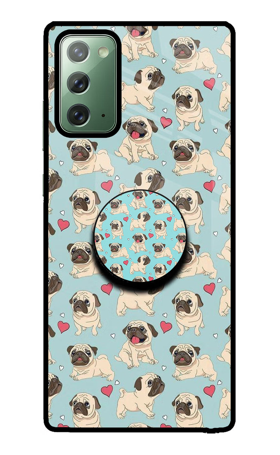 Pug Dog Samsung Note 20 Pop Case, Glass case