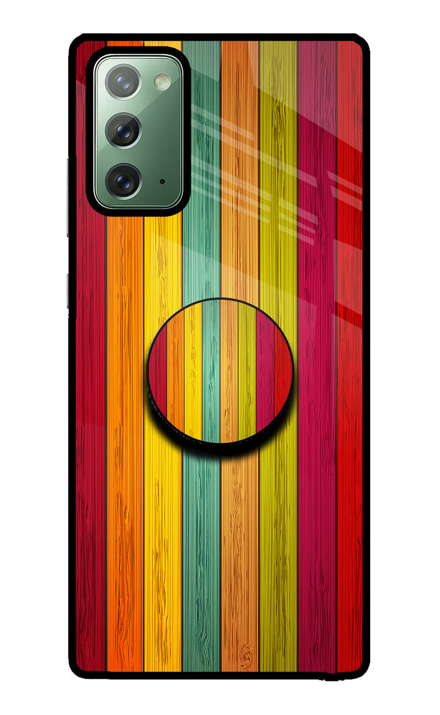 Multicolor Wooden Samsung Note 20 Pop Case, Glass case