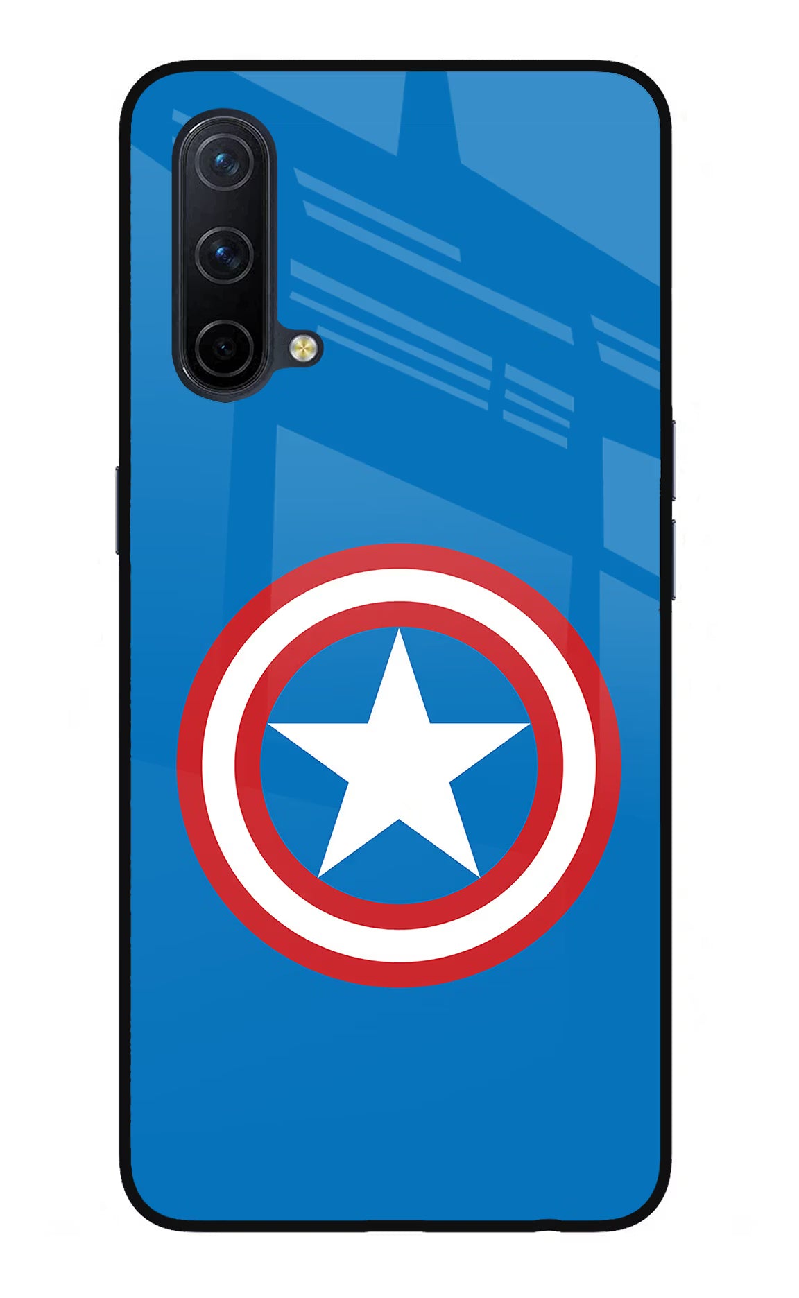 Captain America Logo Oneplus Nord CE 5G Glass Case Back Cover by Casekaro