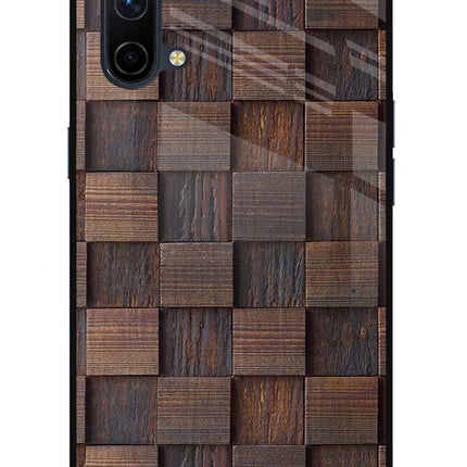 Wooden Cube Design Oneplus Nord CE 5G Glass Case Back Cover by Casekaro