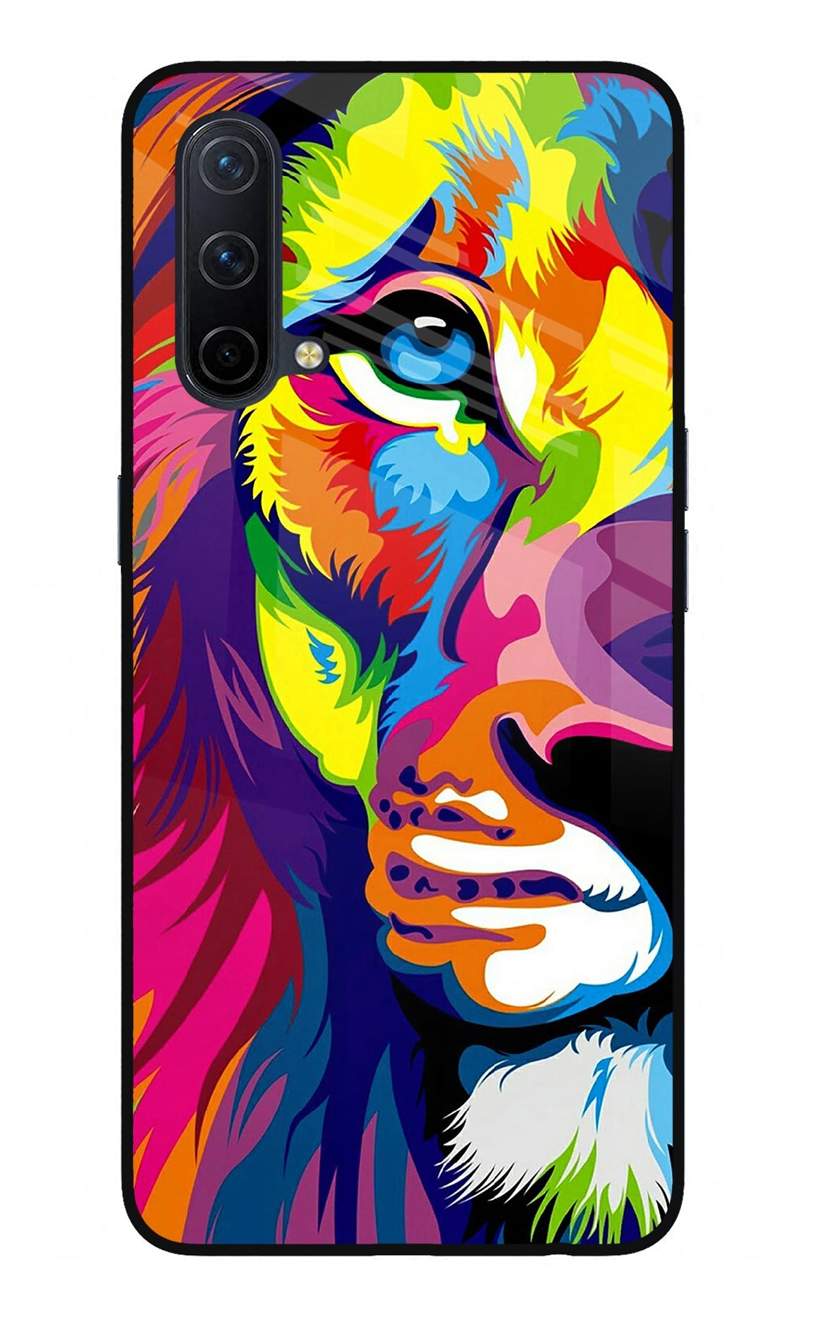 Lion Half Face Oneplus Nord CE 5G Glass Case