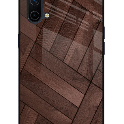 Wooden Texture Design Oneplus Nord CE 5G Glass Case Back Cover by Casekaro