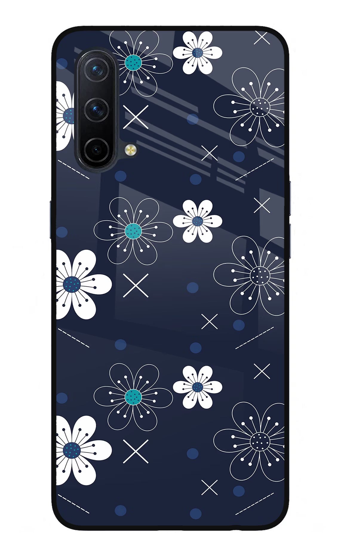 Flowers Oneplus Nord CE 5G Glass Case Back Cover by Casekaro